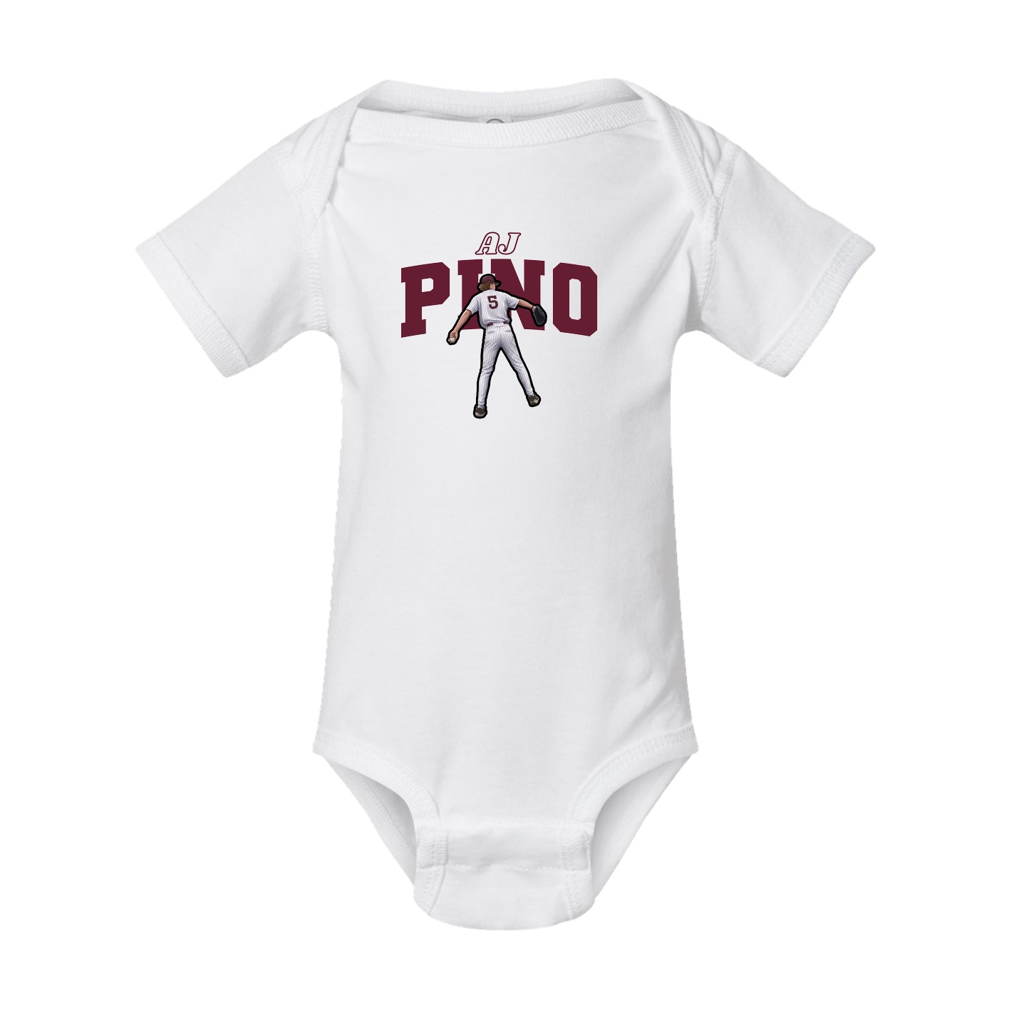 Baby Onesie — Name Arch in White