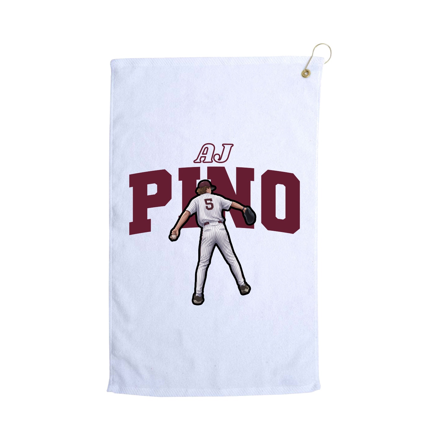 Golf Towel — Name Arch in White