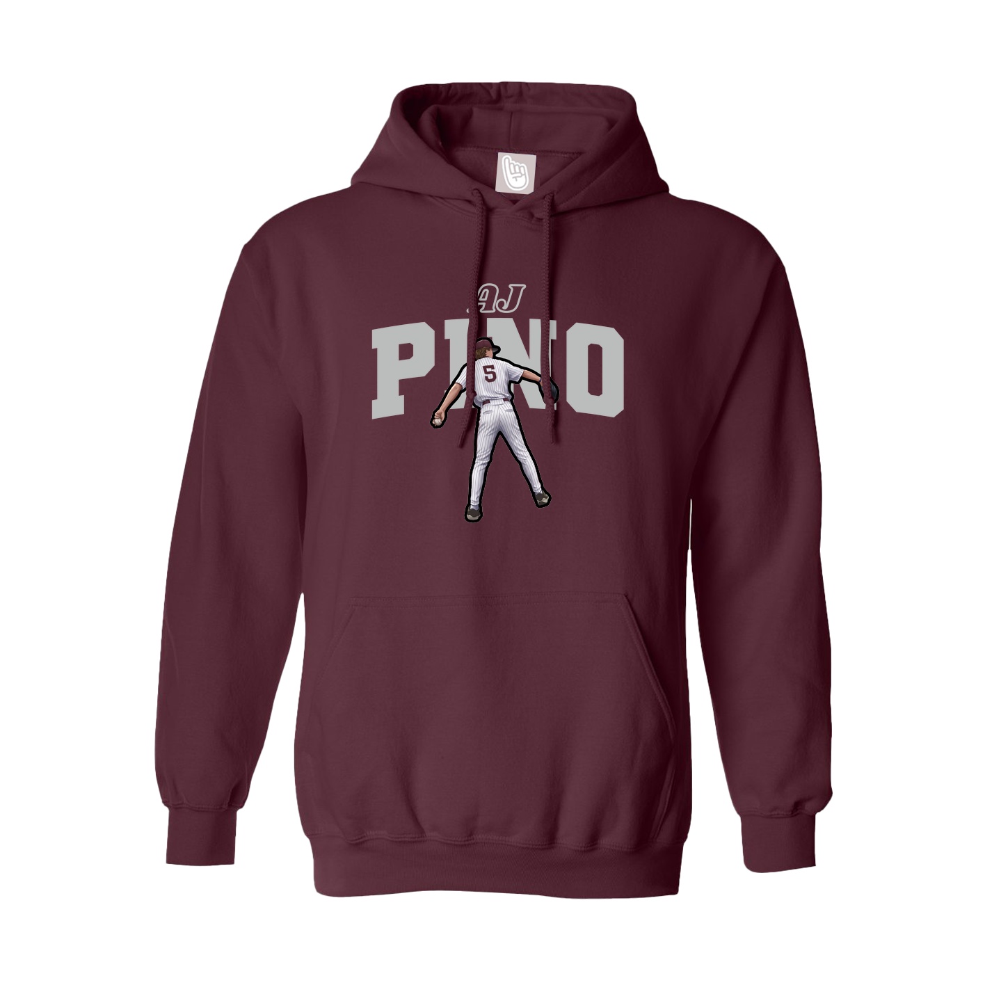 Youth Hoodie — Name Arch in Maroon