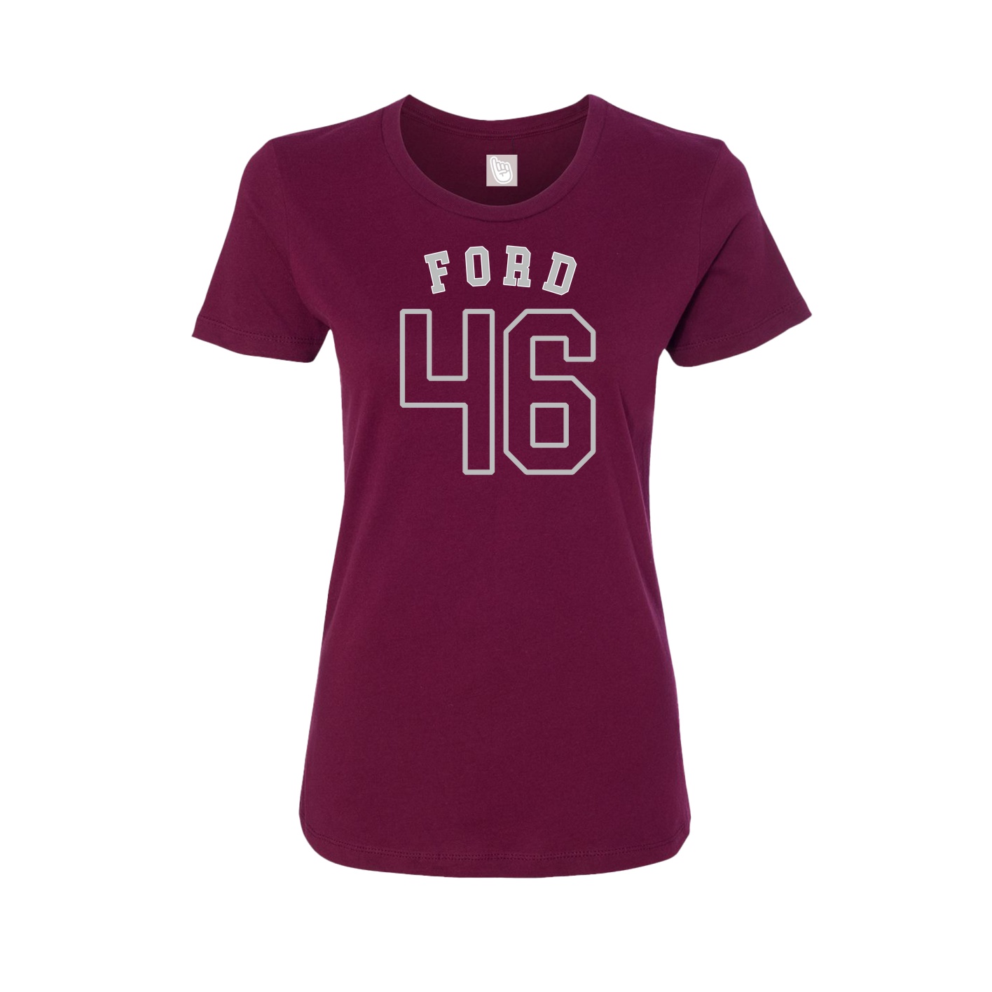 Fitted Women's Tee — Shirsey Arch in Maroon
