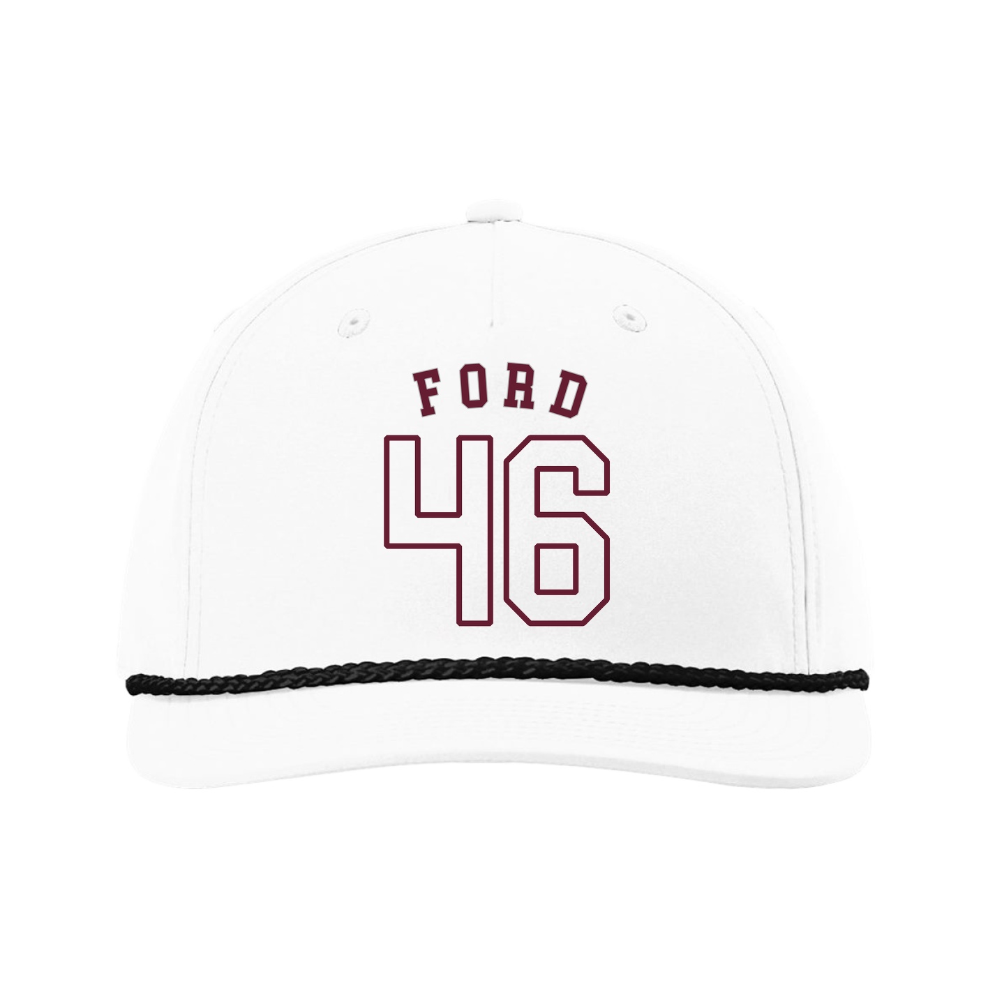 Five-Panel Classic Rope Cap — Shirsey Arch in White
