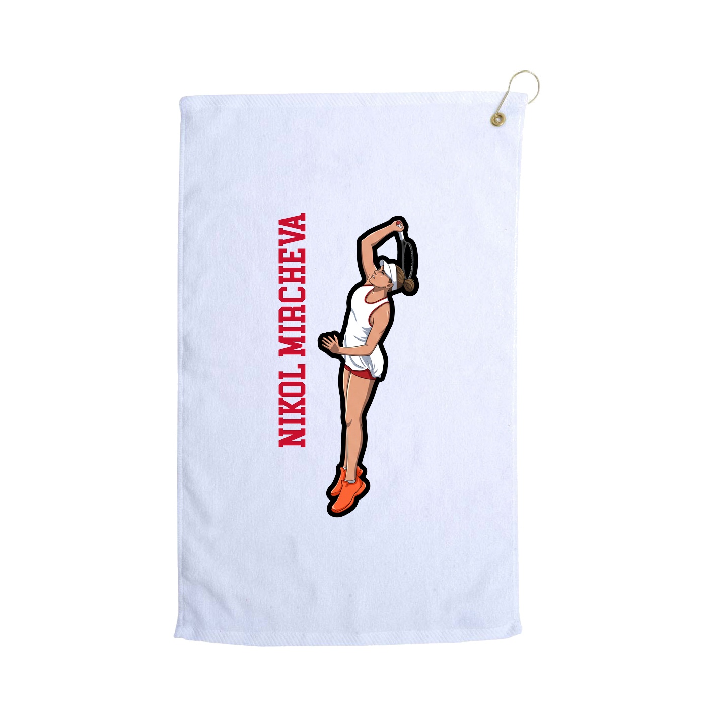 Golf Towel — Name Vertical in White