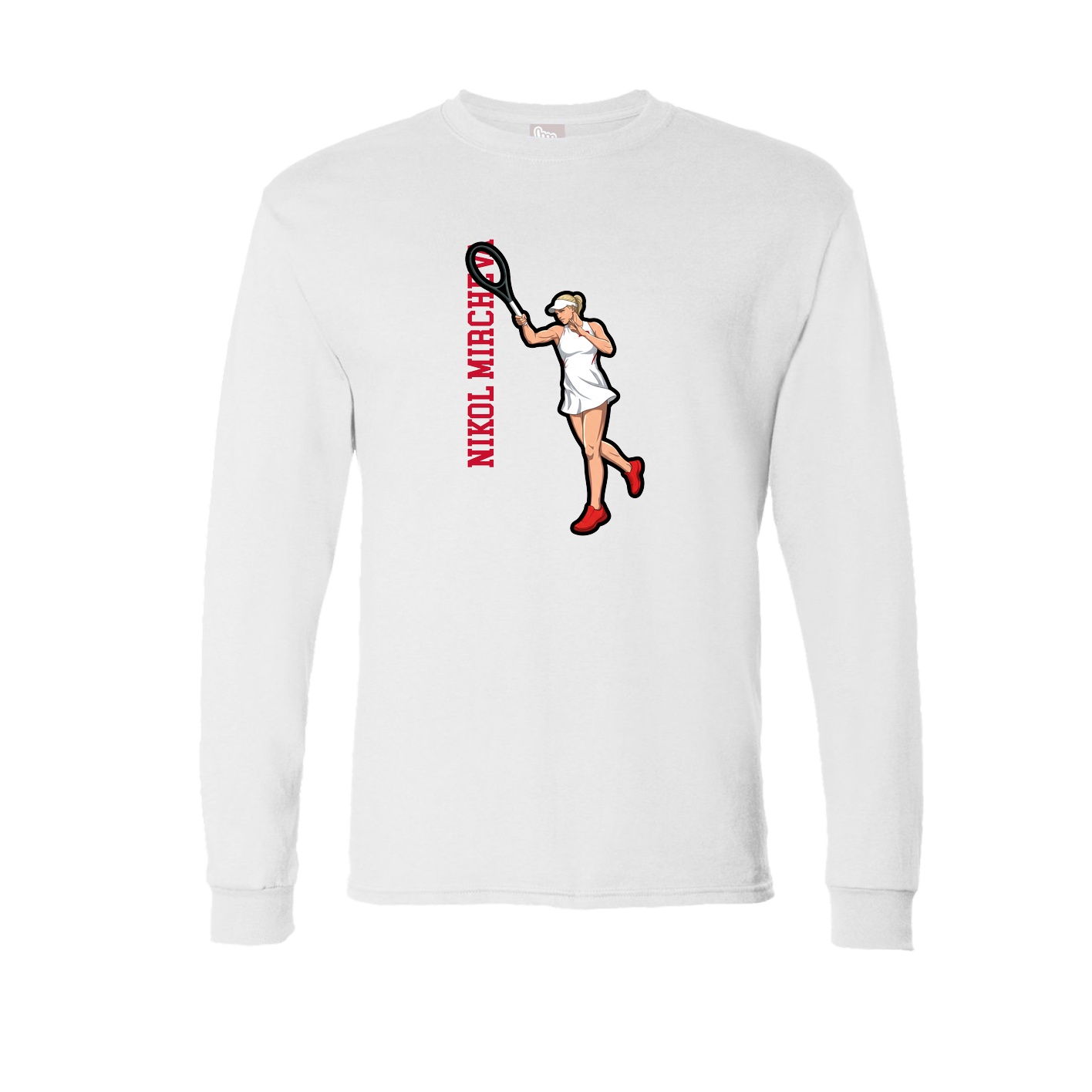 Long Sleeve Tee — Name Vertical in White