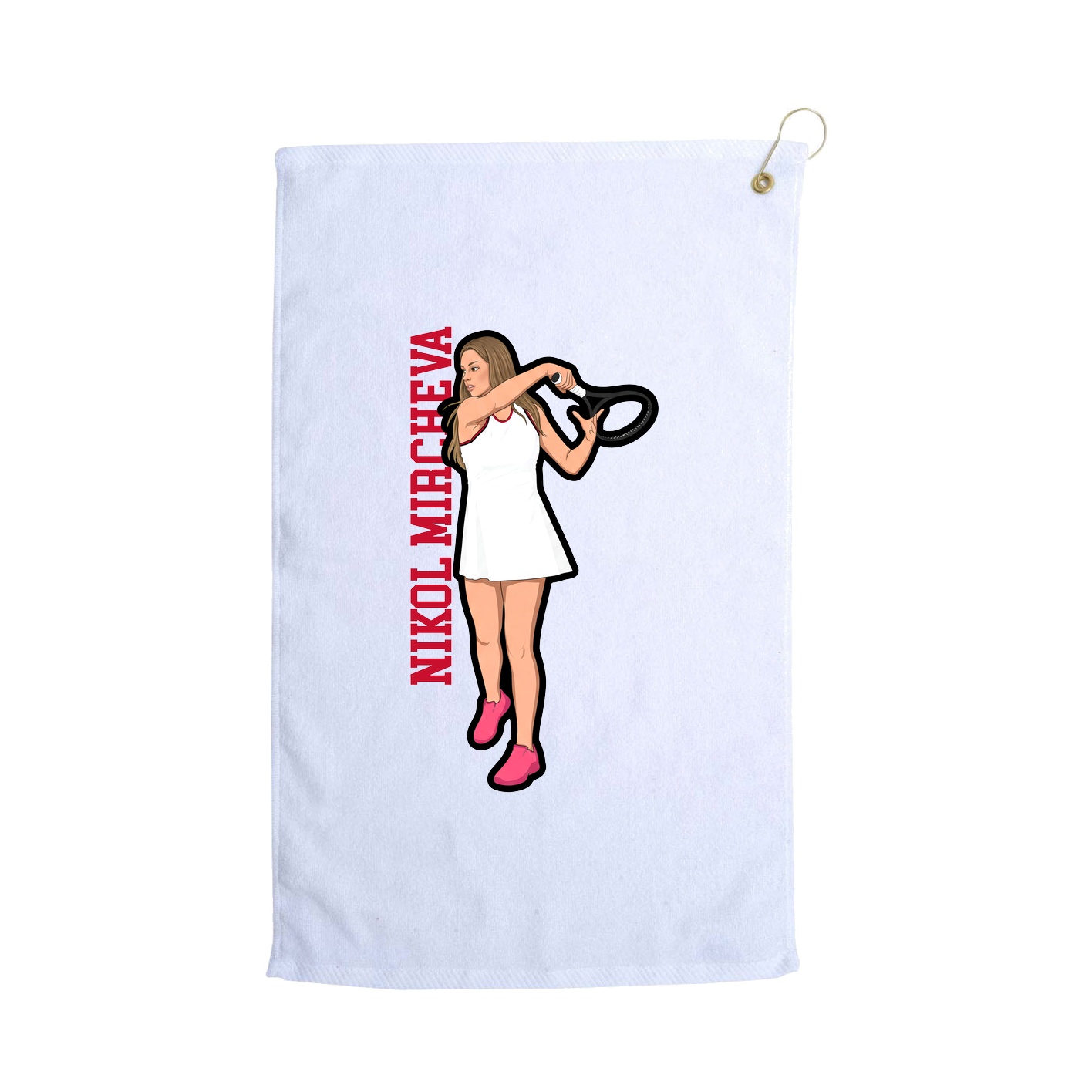 Golf Towel — Name Vertical in White