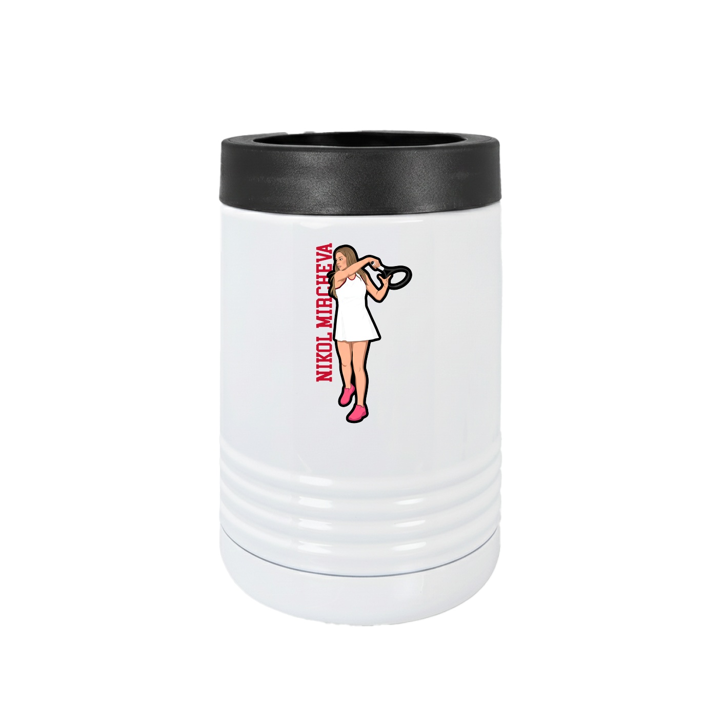 Beverage Holder — Name Vertical in White