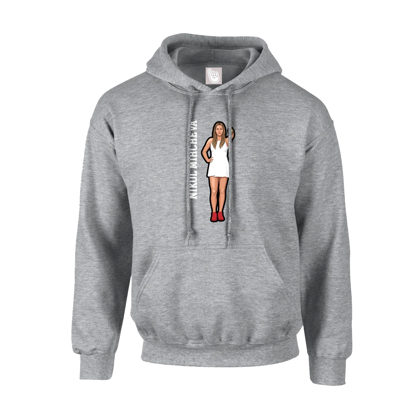 Youth Hoodie — Name Vertical in Grey
