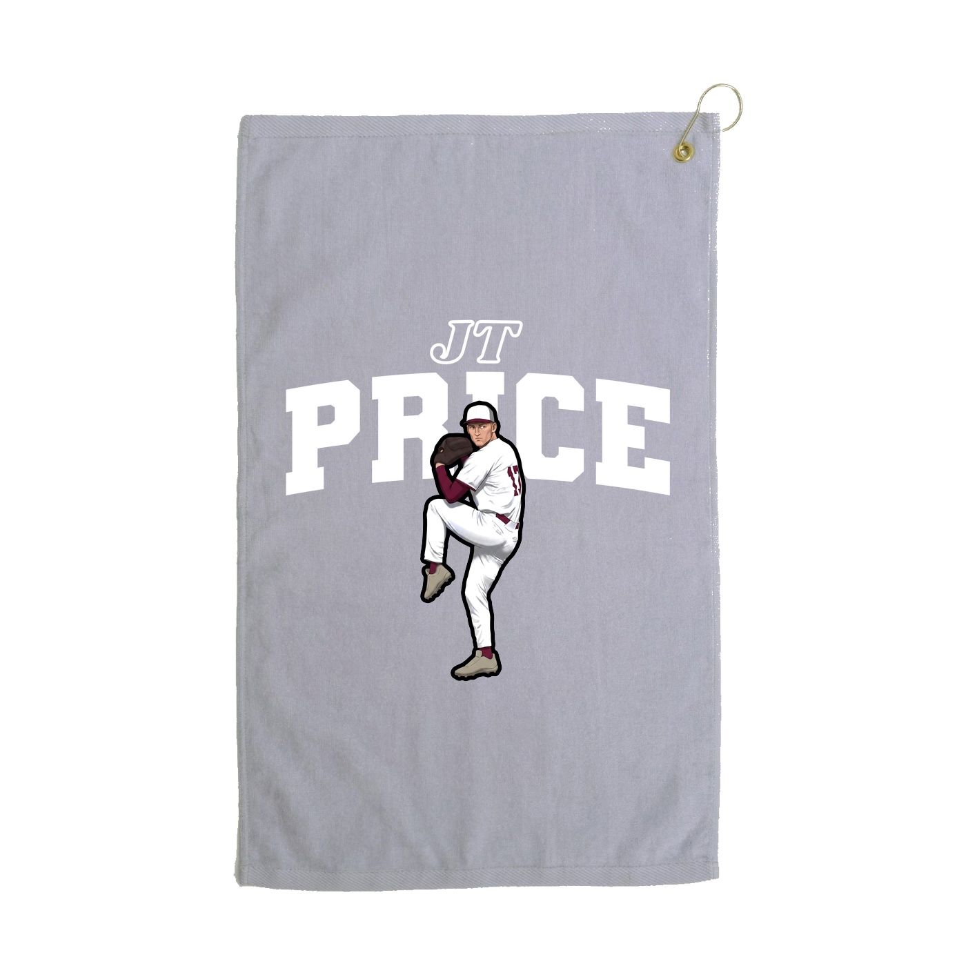 Golf Towel — Name Arch in Grey