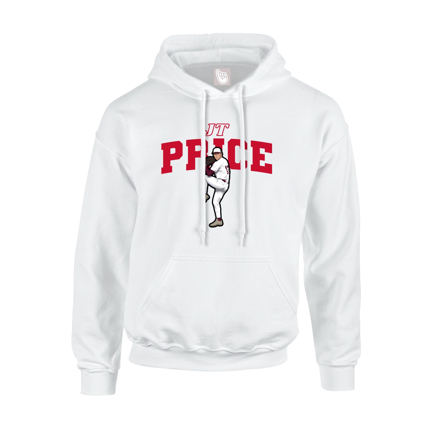 Youth Hoodie — Name Arch in White
