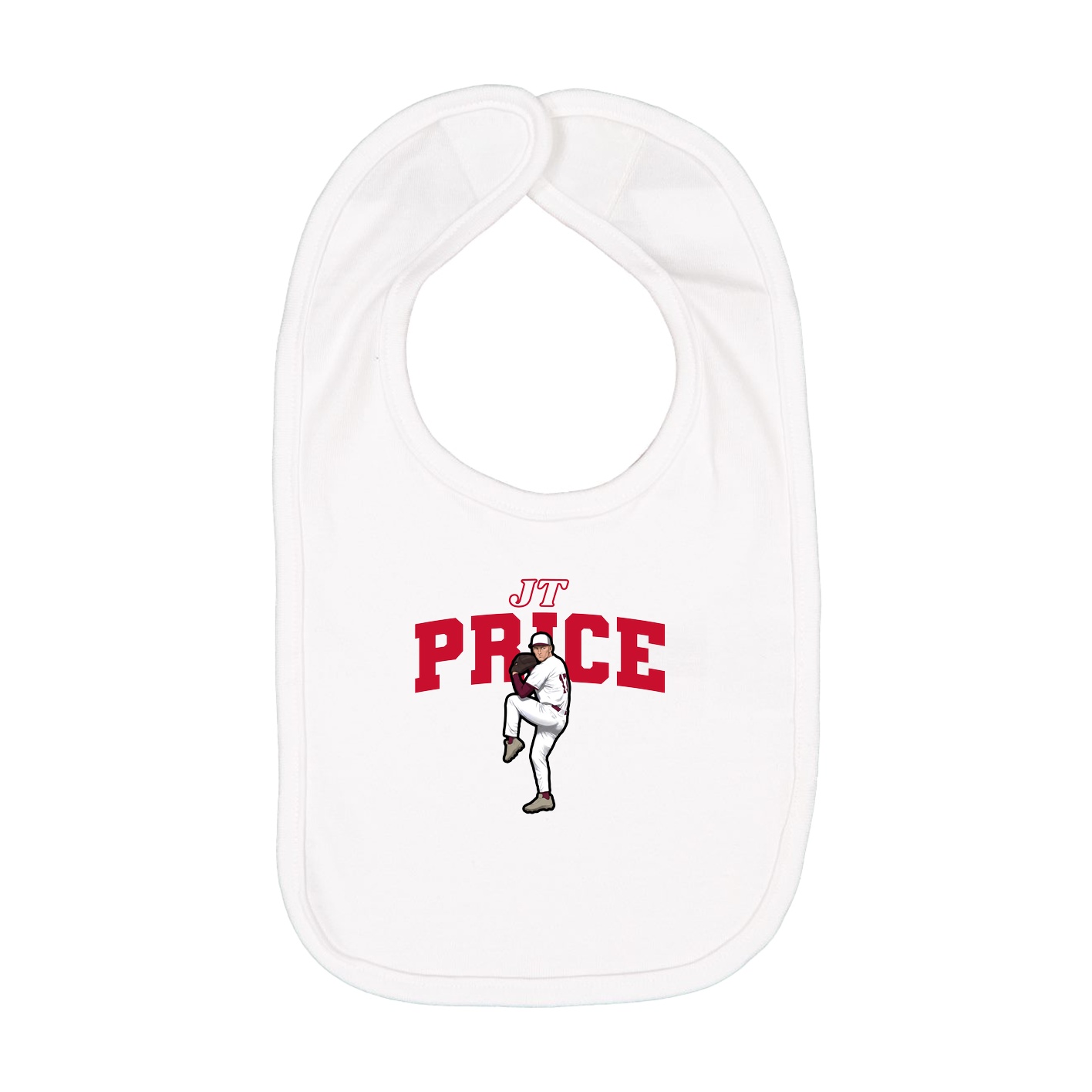 Infant Bib — Name Arch in White
