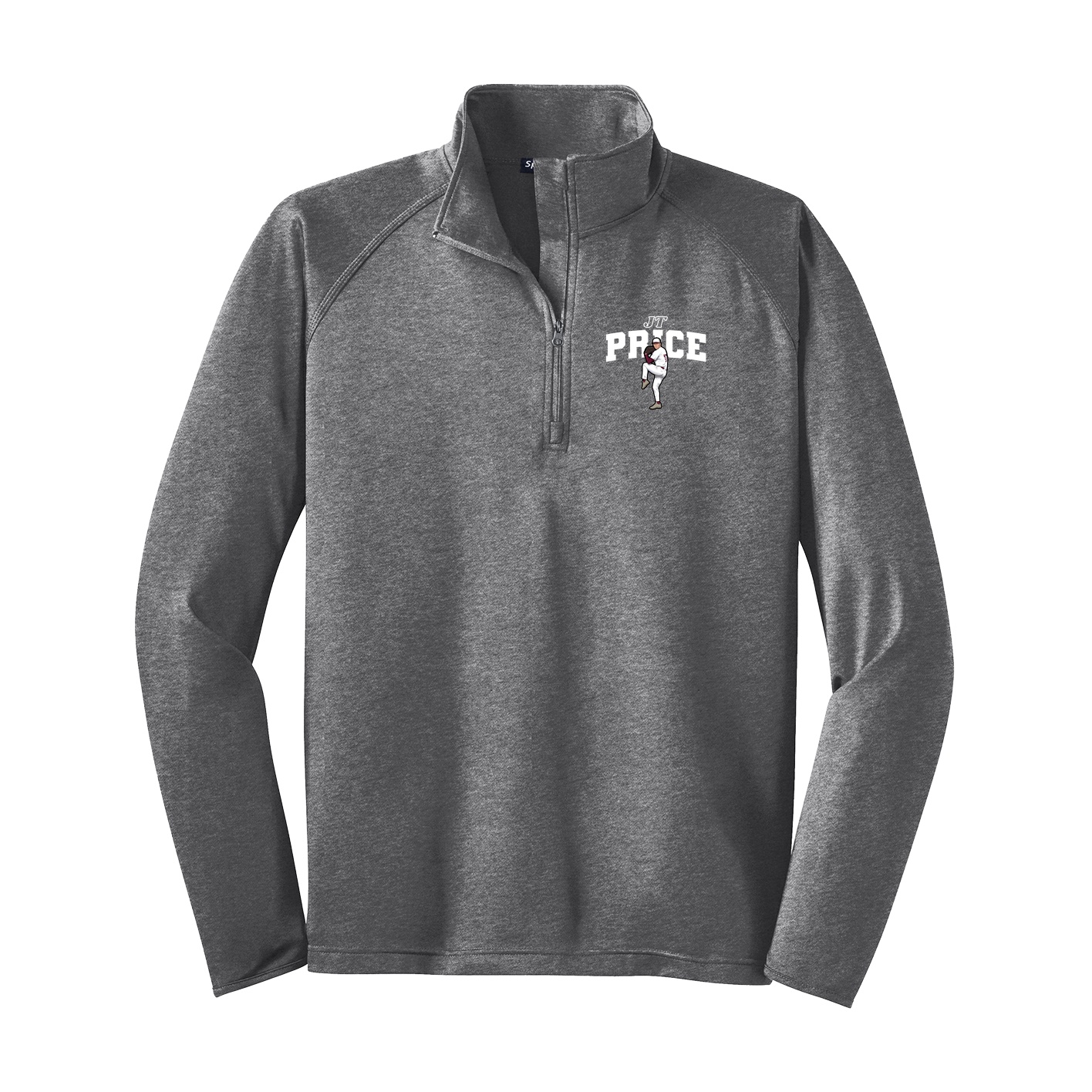 Q-Zip Pullover — Name Arch in Grey