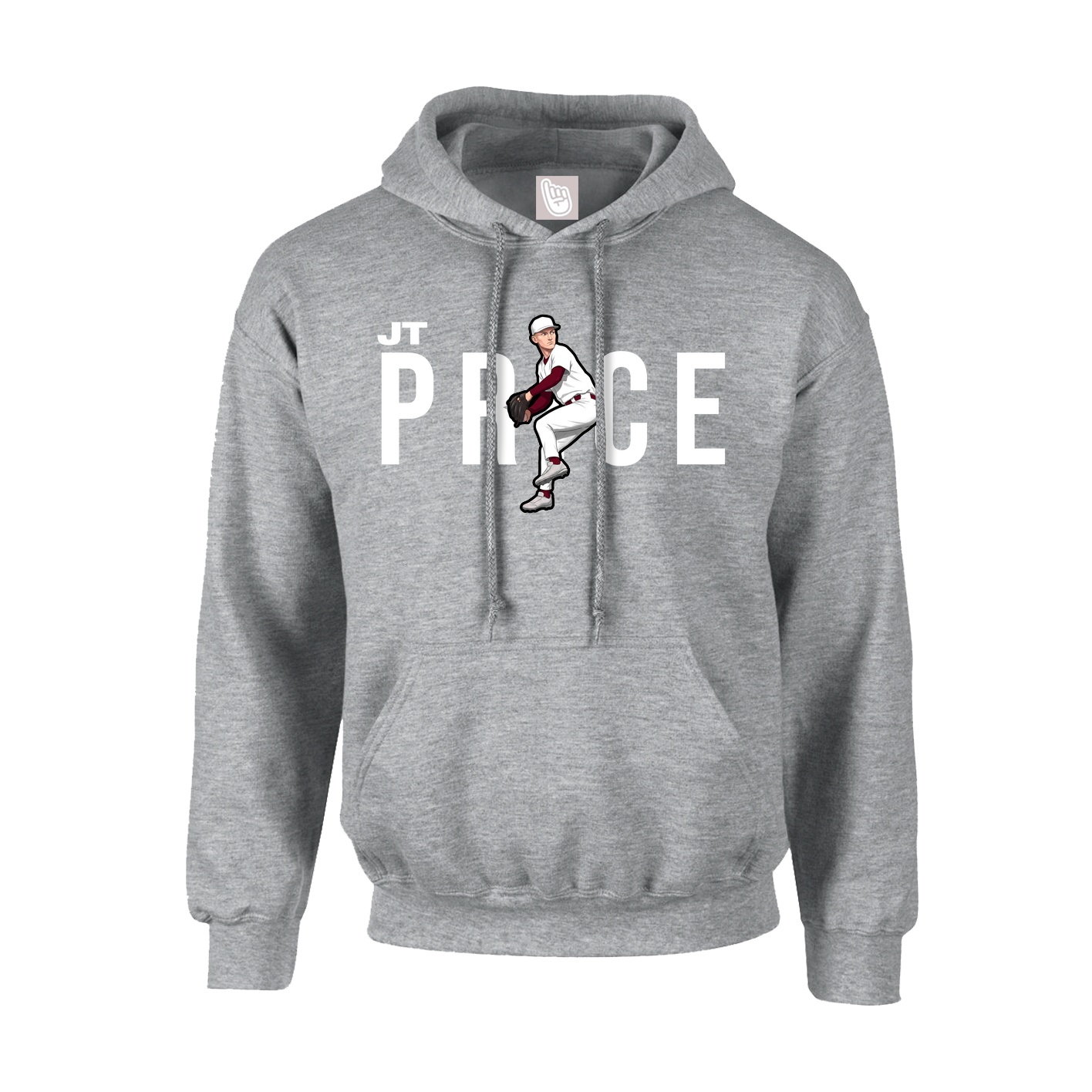 Youth Hoodie — Player Name in Grey