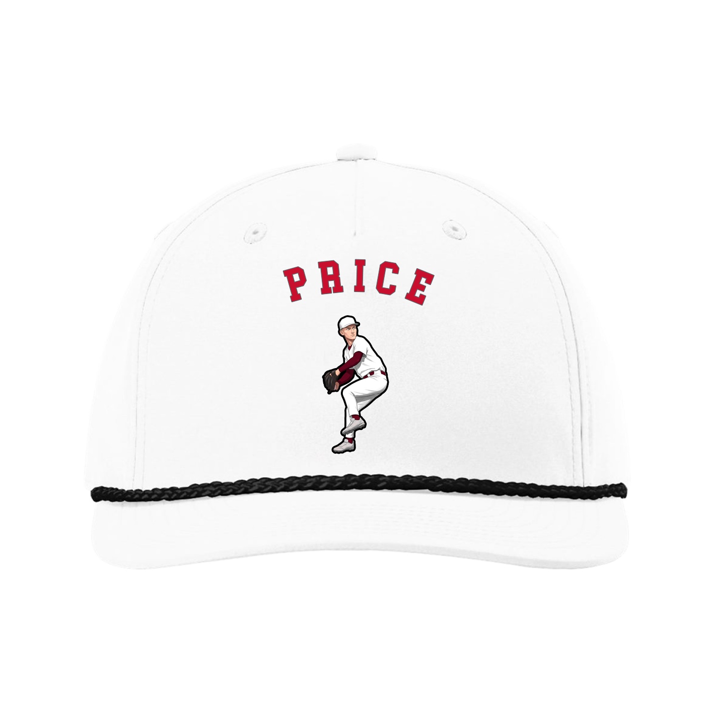 Five-Panel Classic Rope Cap — Shirsey Arch in White