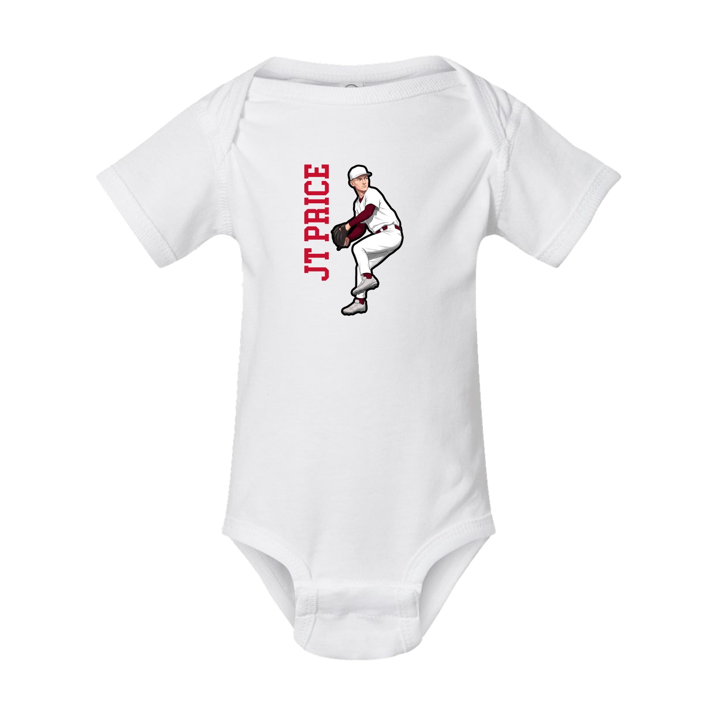Baby Onesie — Name Vertical in White