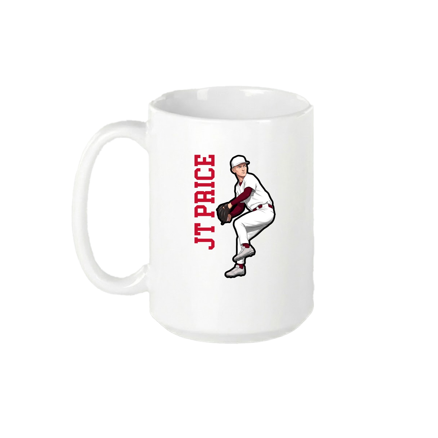 15oz Coffee Mug — Name Vertical in White