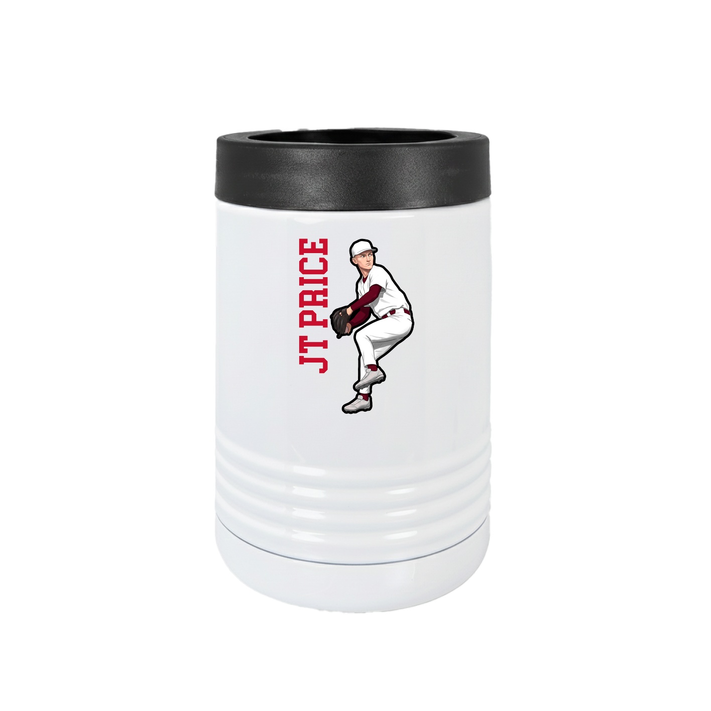 Beverage Holder — Name Vertical in White