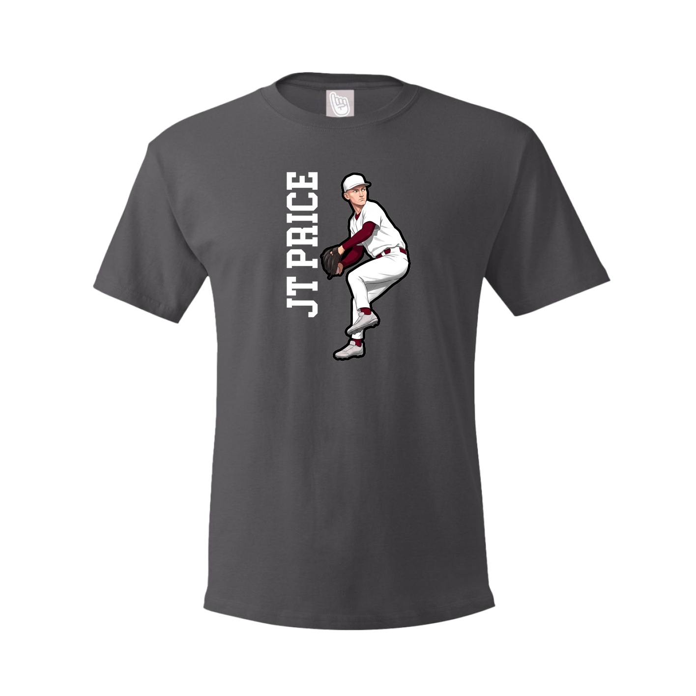 Tee — Name Vertical in Grey