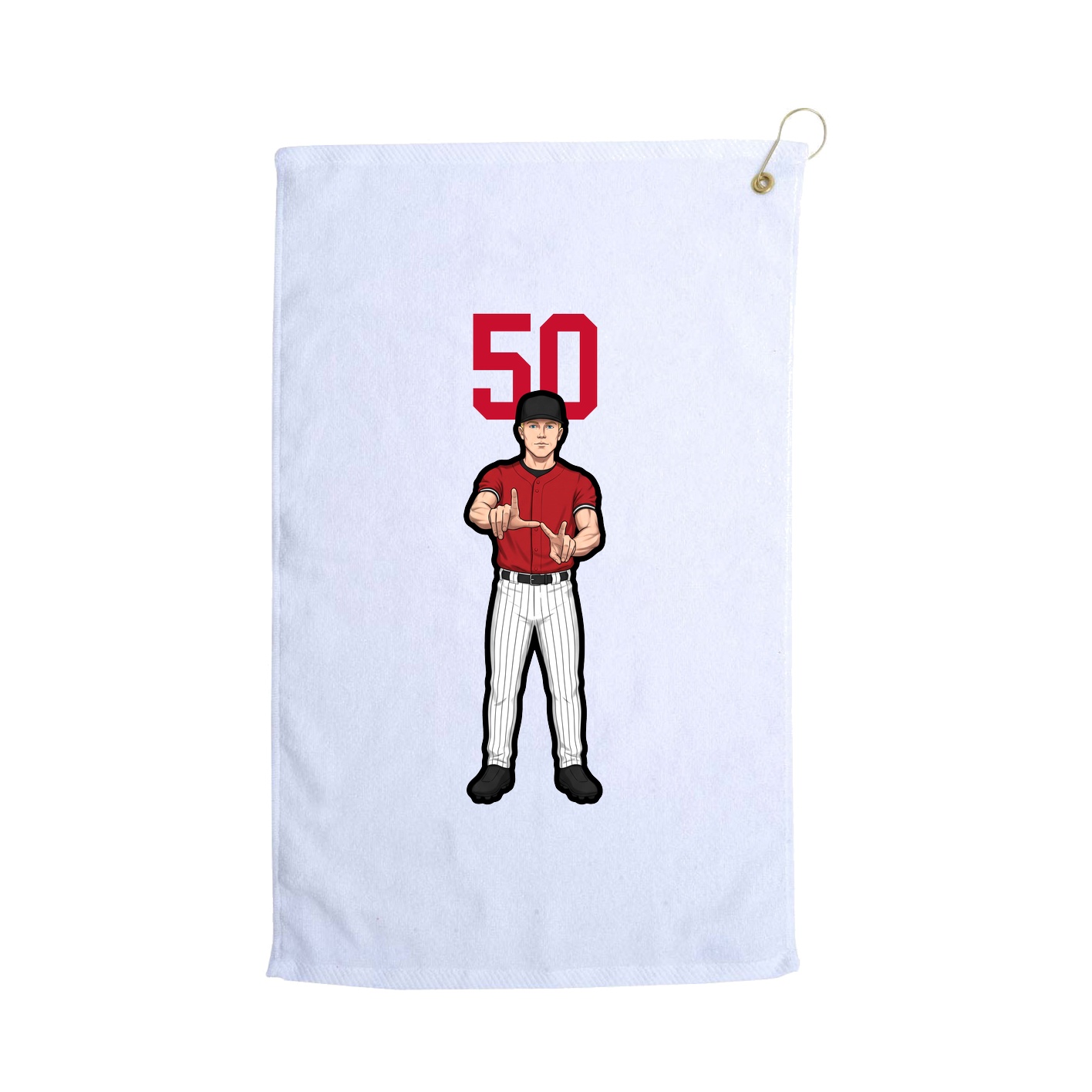 Golf Towel — Number Top in White