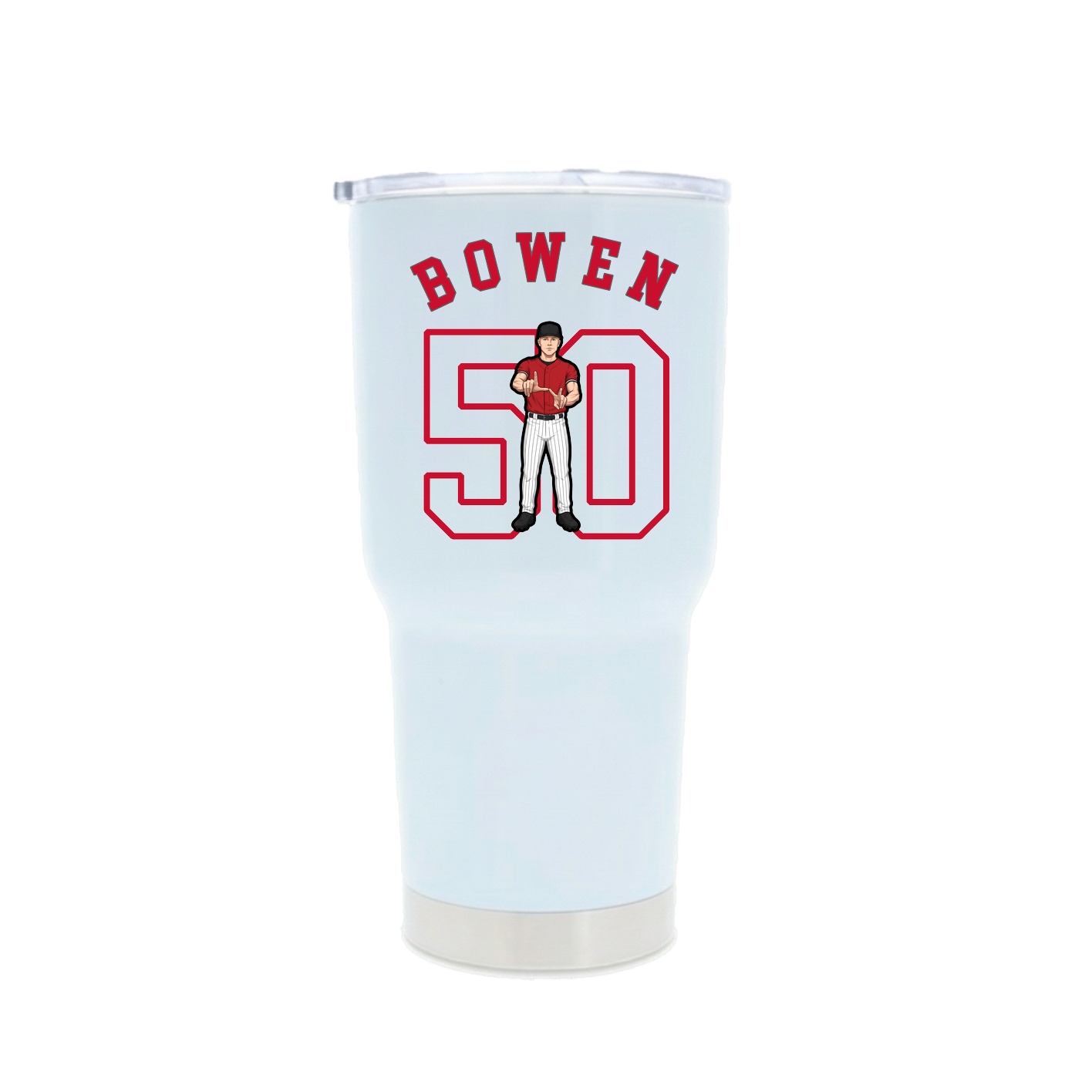 30oz Stainless Steel Tumbler — Shirsey Arch in White