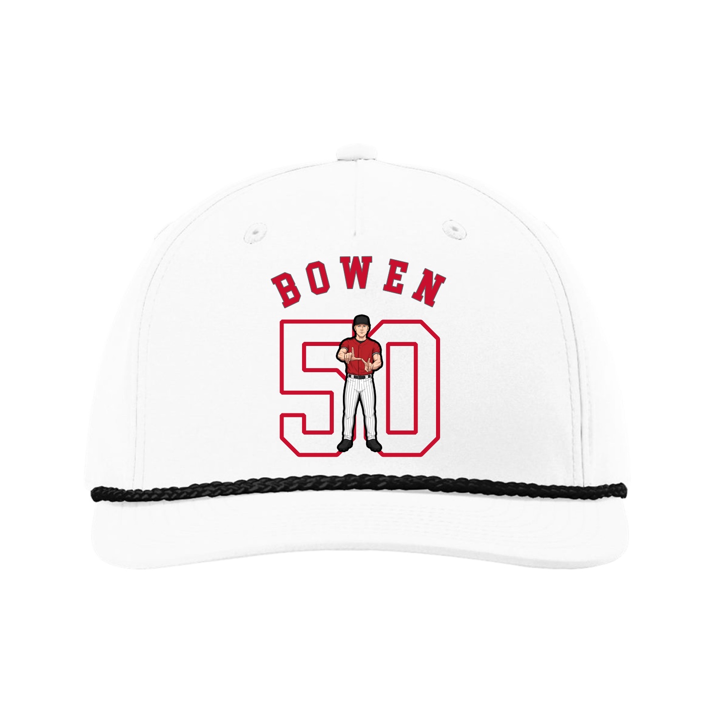 Five-Panel Classic Rope Cap — Shirsey Arch in White