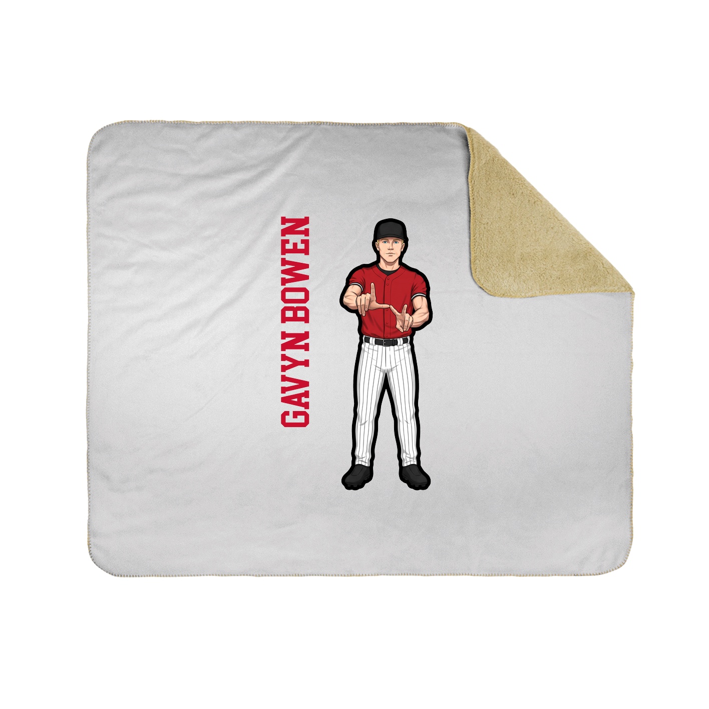 Throw Blanket — Name Vertical in White