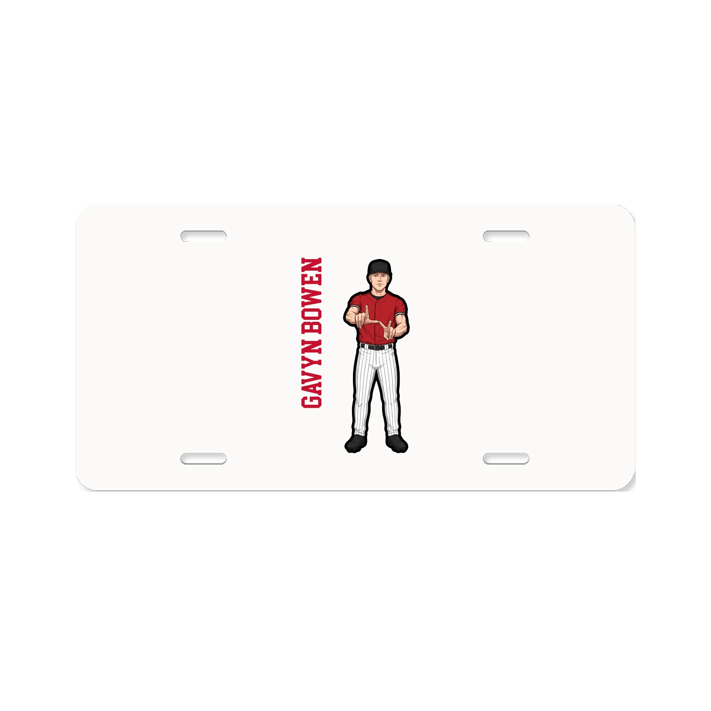 License Plate — Name Vertical in Classic