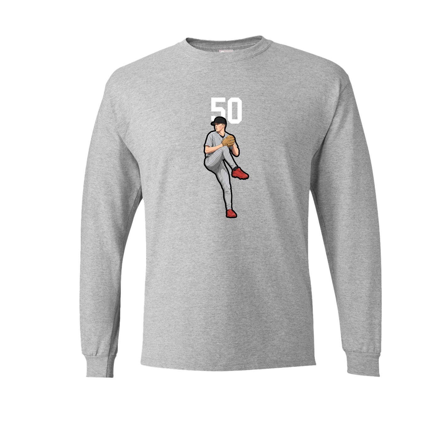 Long Sleeve Tee — Number Top in Grey