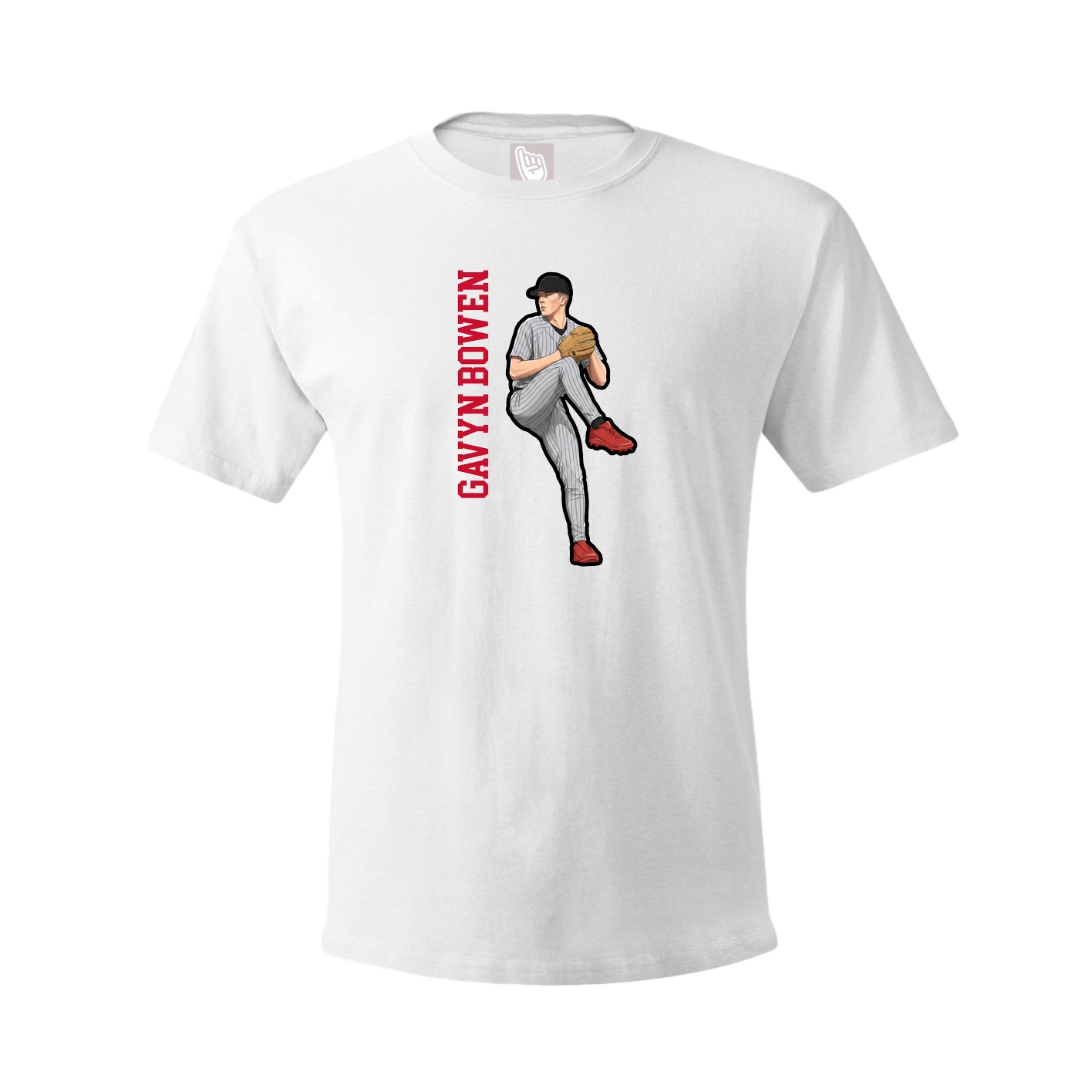 Youth Tee — Name Vertical in White