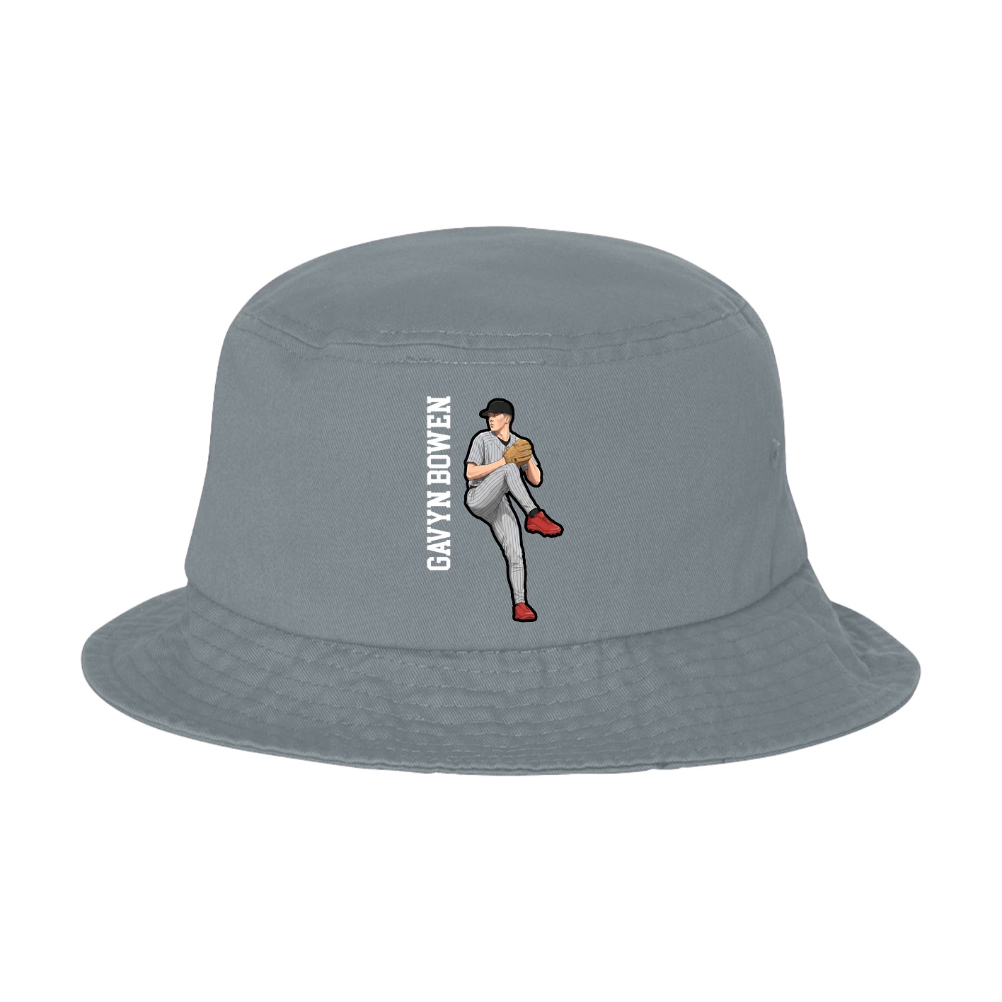 Bucket Cap — Name Vertical in Grey