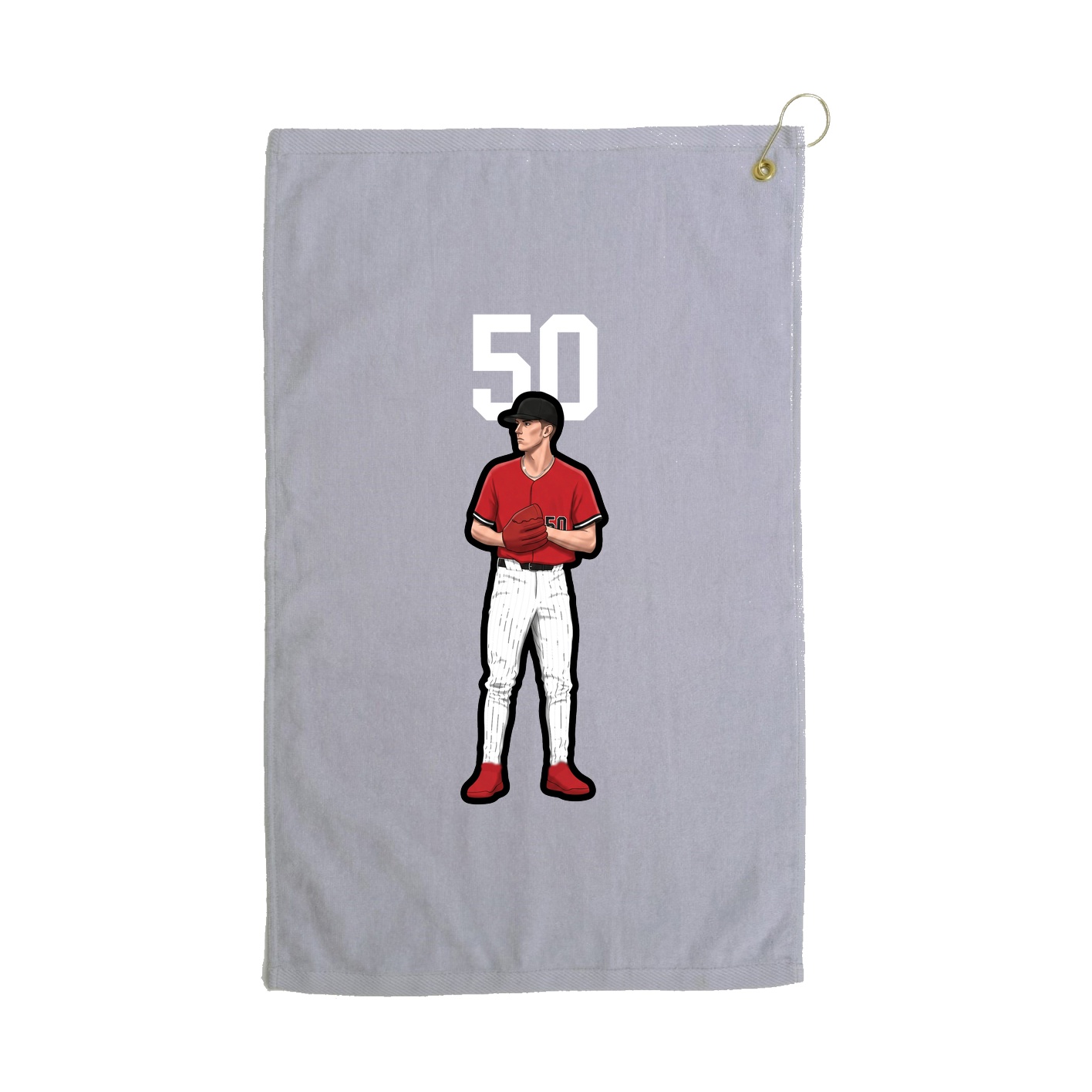 Golf Towel — Number Top in Grey