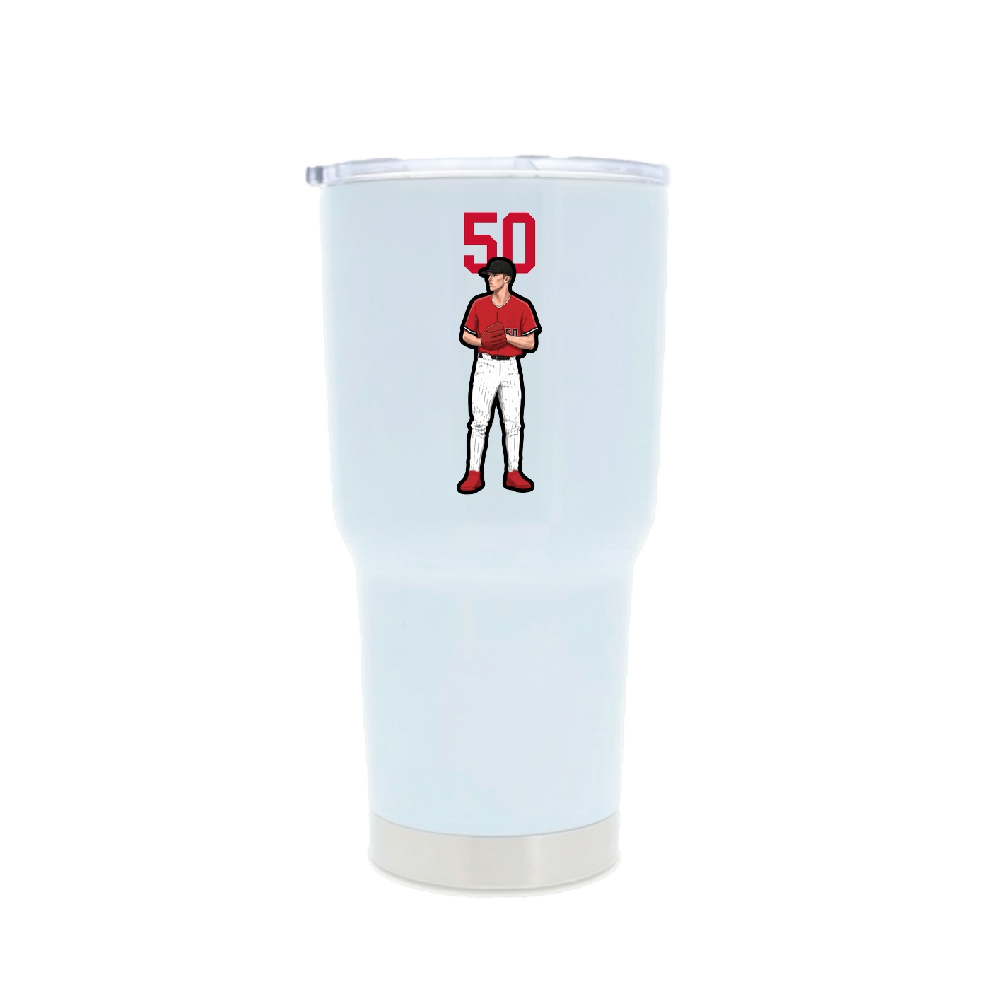 30oz Stainless Steel Tumbler — Number Top in White