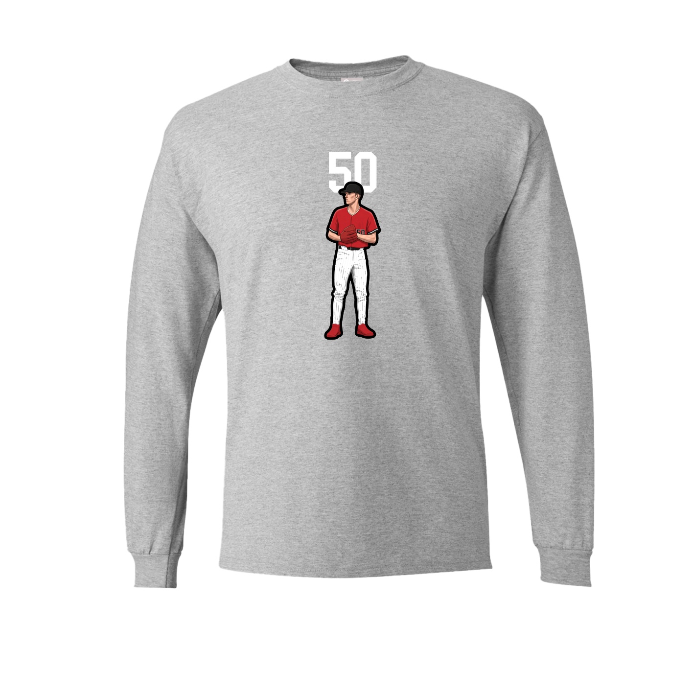 Long Sleeve Tee — Number Top in Grey