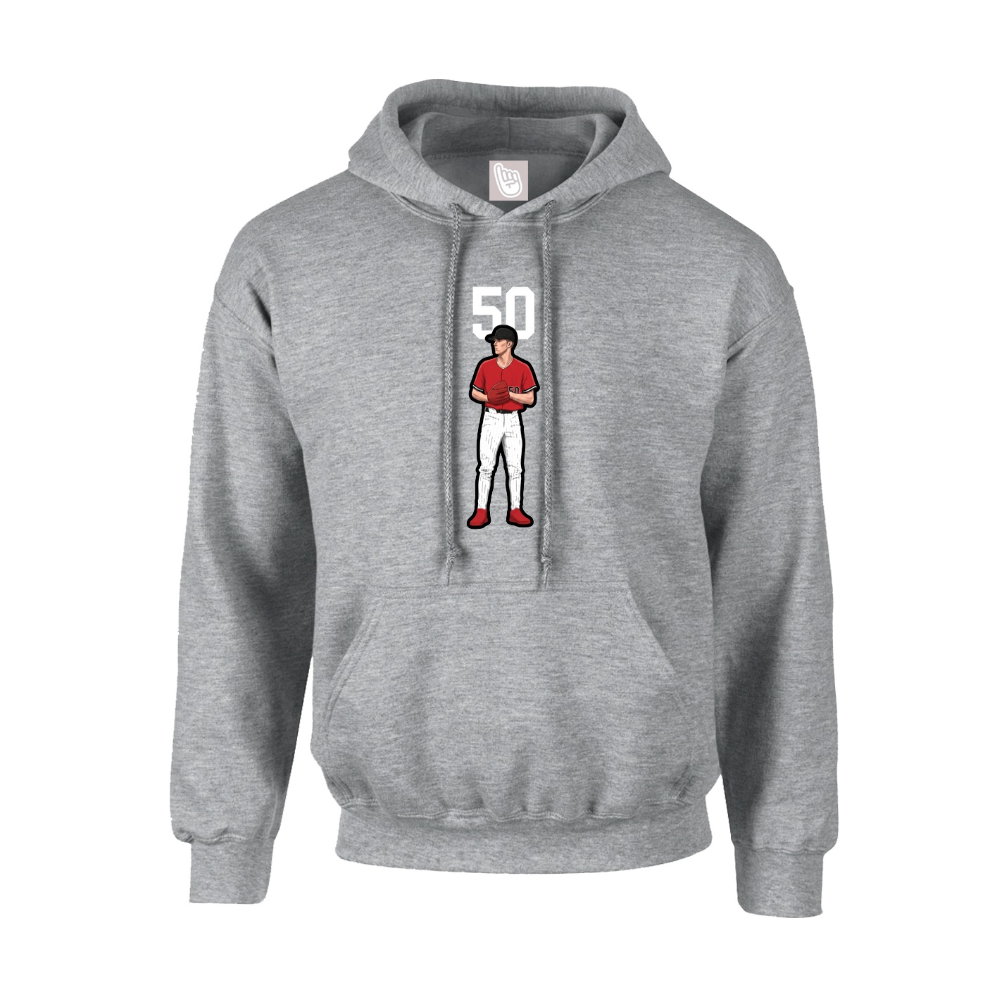 Youth Hoodie — Number Top in Grey