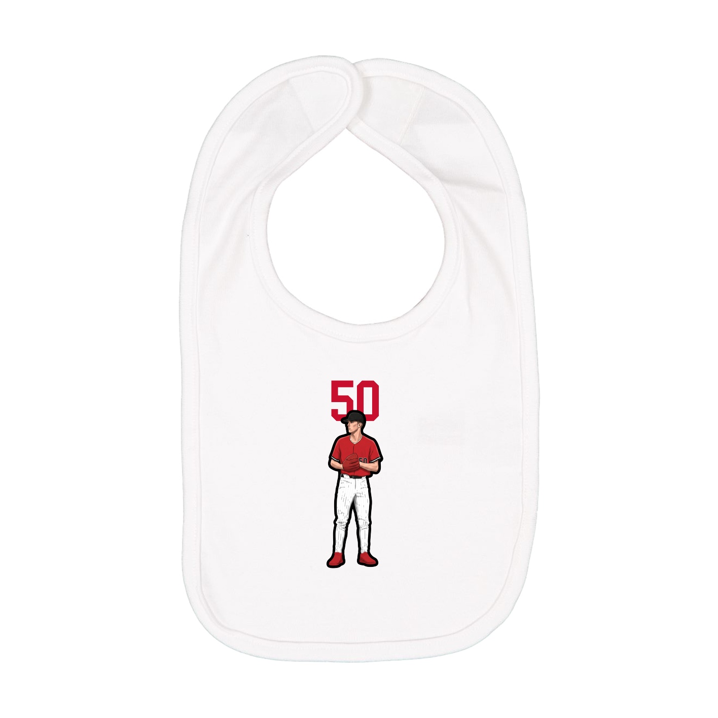 Infant Bib — Number Top in White