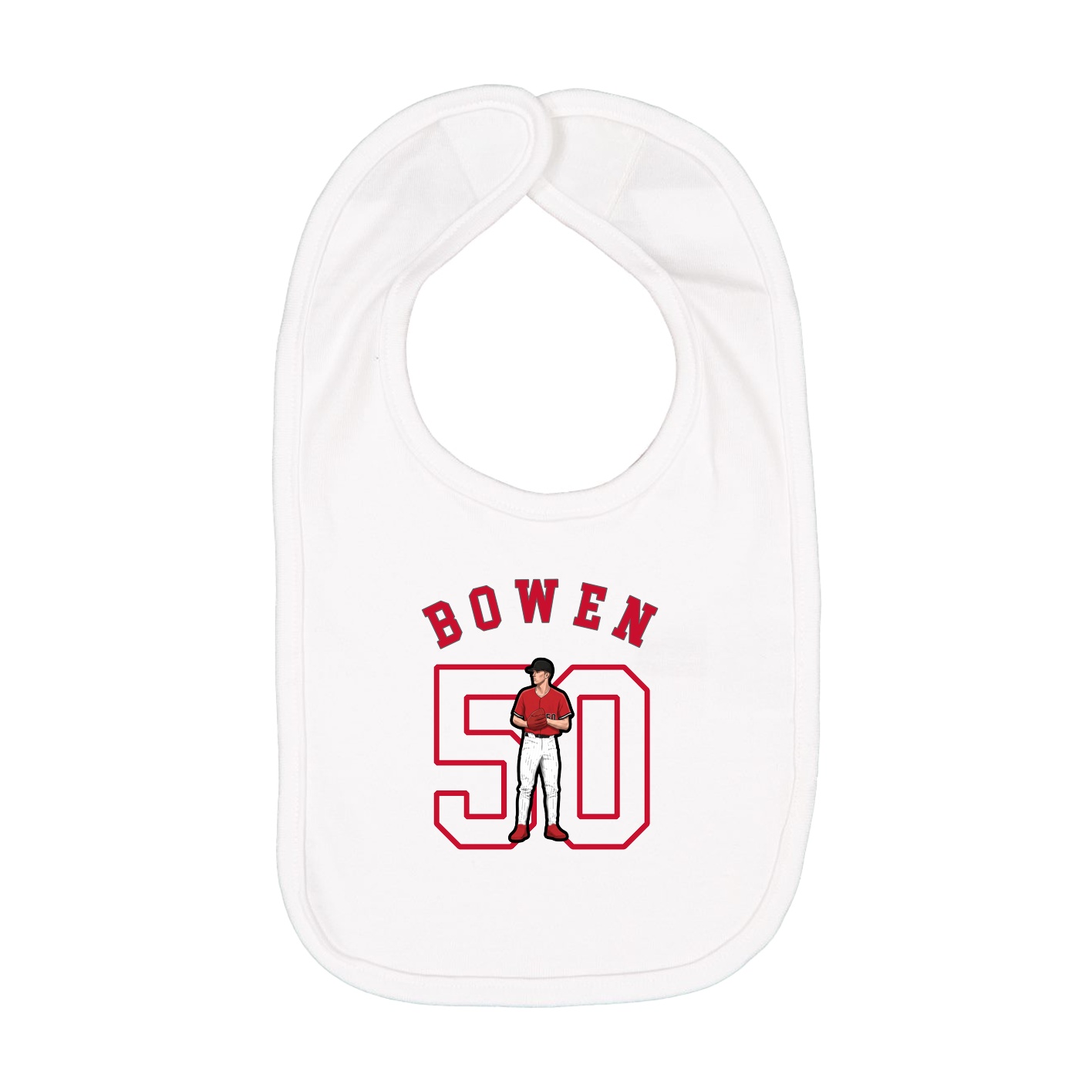 Infant Bib — Shirsey Arch in White