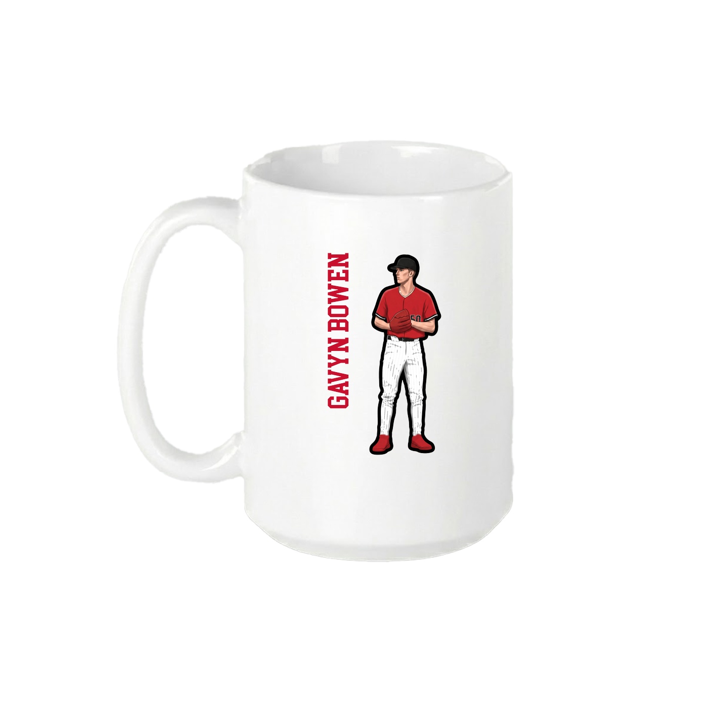 15oz Coffee Mug — Name Vertical in White