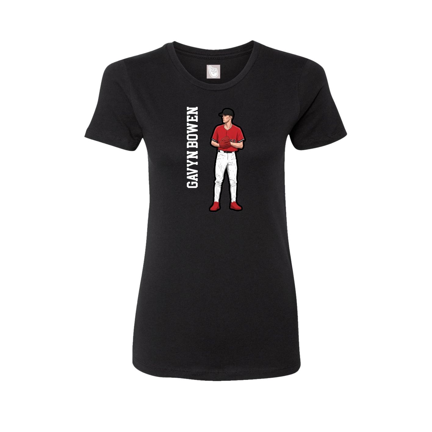 Womens Tee — Name Vertical in Black