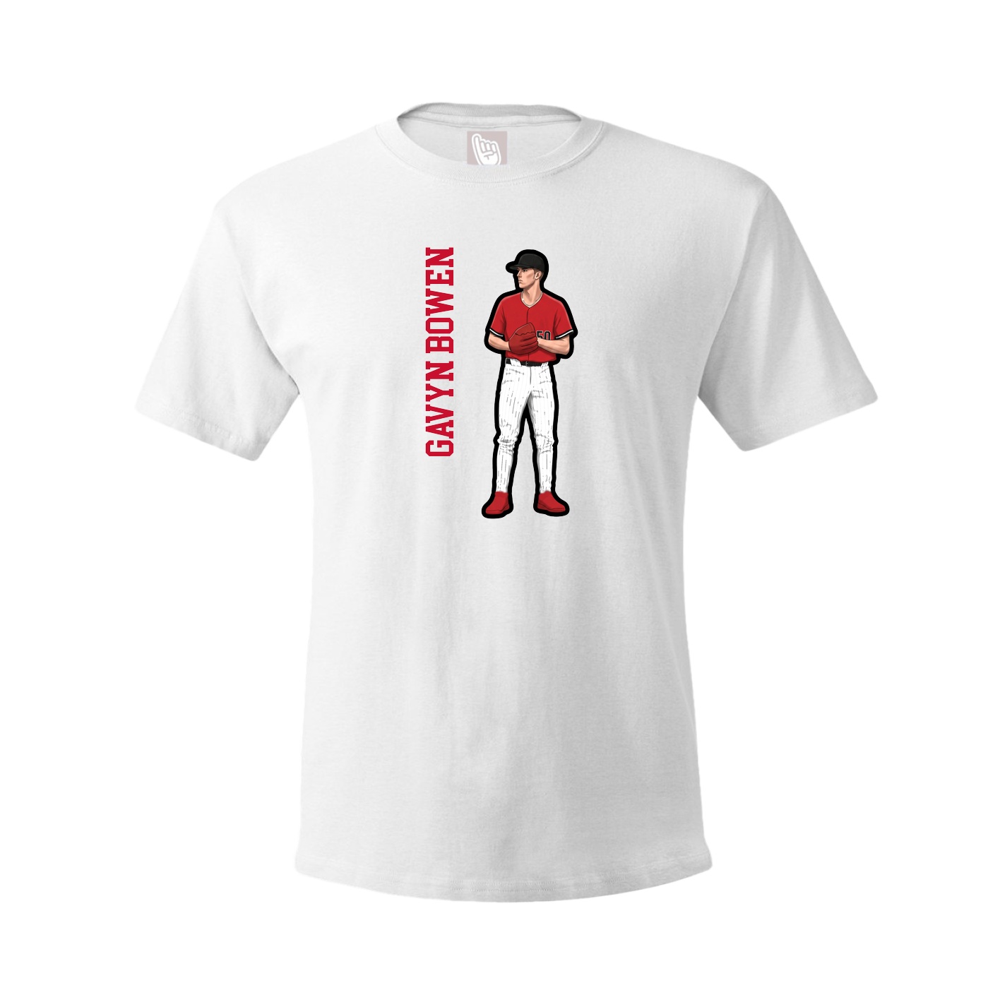 Youth Tee — Name Vertical in White