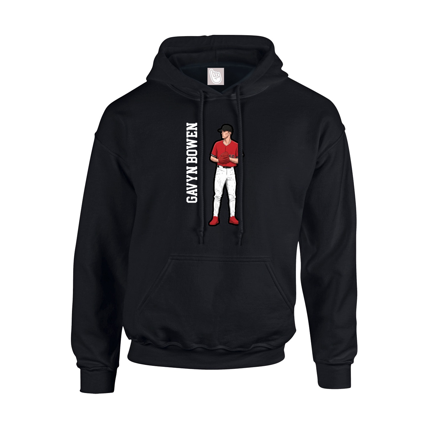 Youth Hoodie — Name Vertical in Black