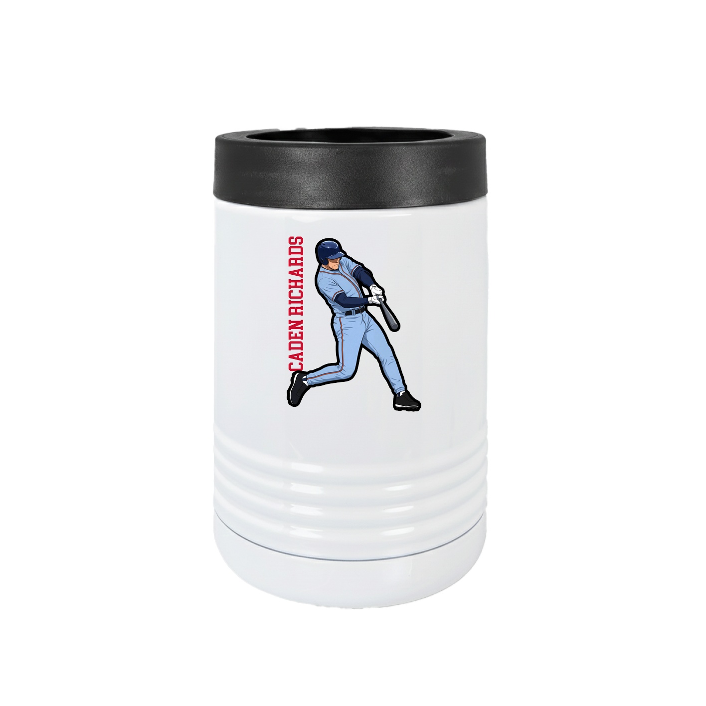 Beverage Holder — Name Vertical in White