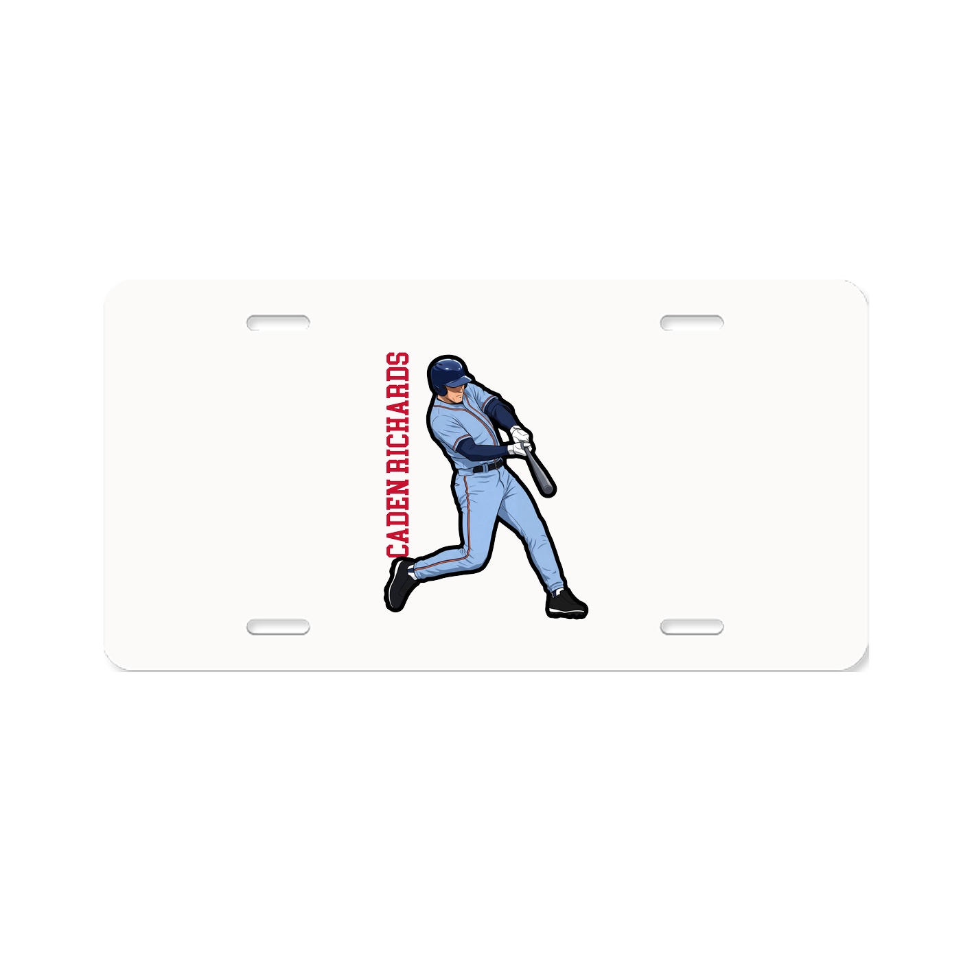 License Plate — Name Vertical in Classic