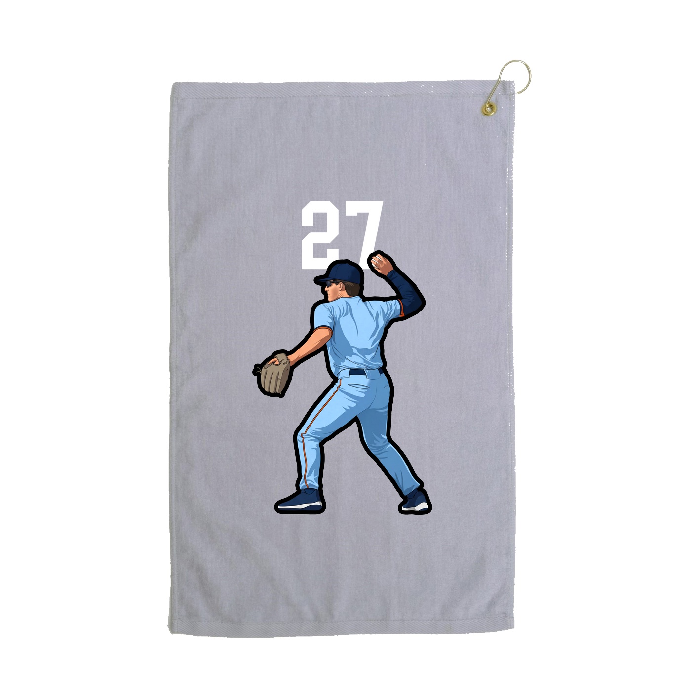 Golf Towel — Number Top in Grey