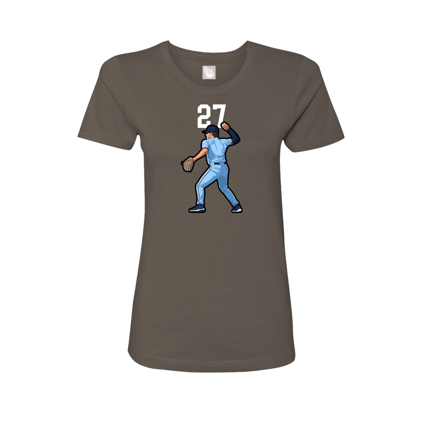 Fitted Women's Tee — Number Top in Grey