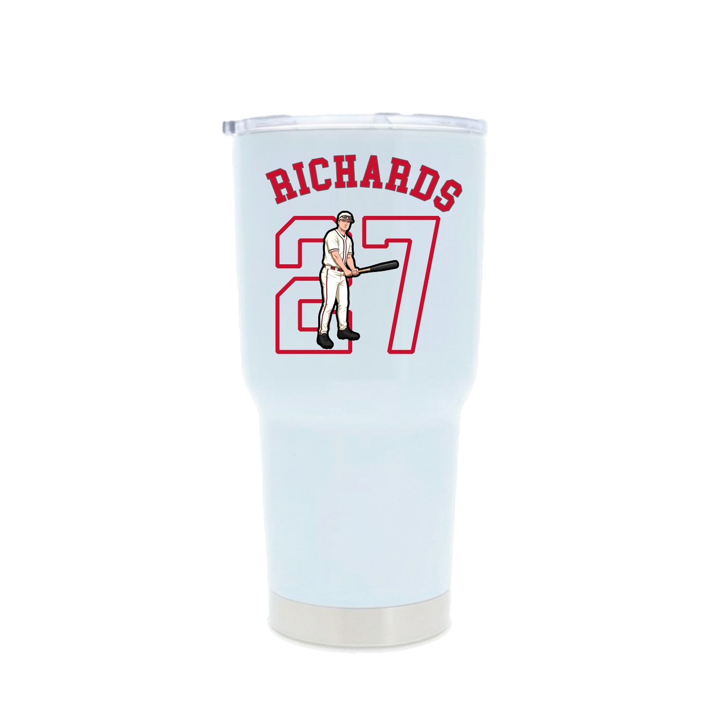 30oz Stainless Steel Tumbler — Shirsey Arch in White