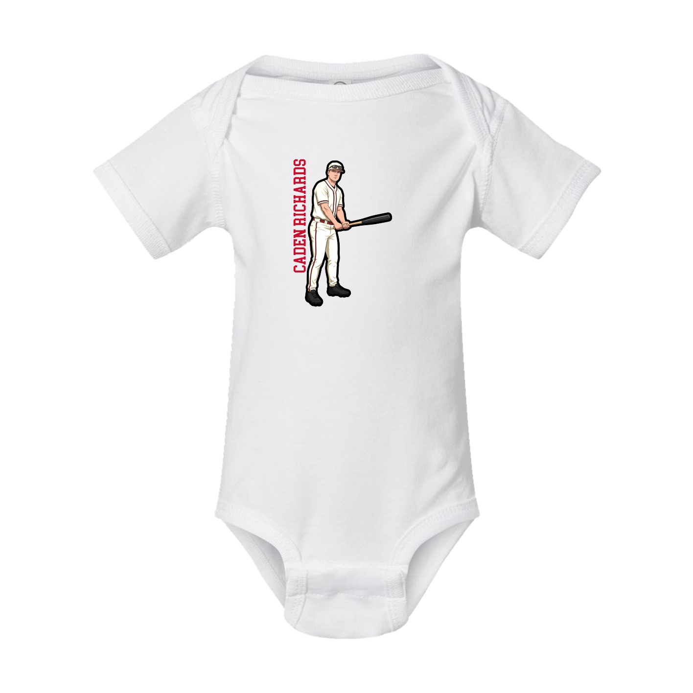 Baby Onesie — Name Vertical in White