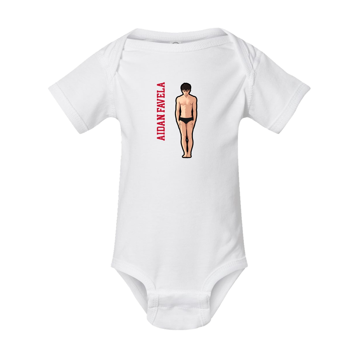 Baby Onesie — Name Vertical in White