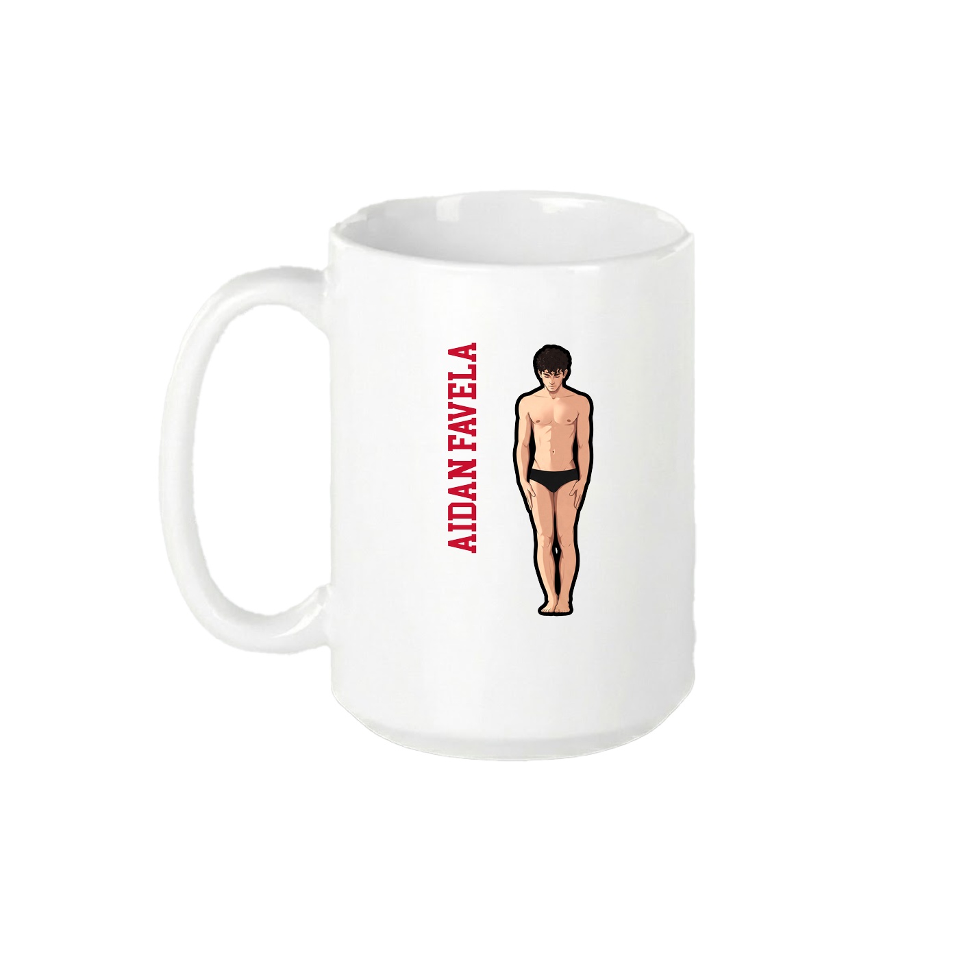 15oz Coffee Mug — Name Vertical in White