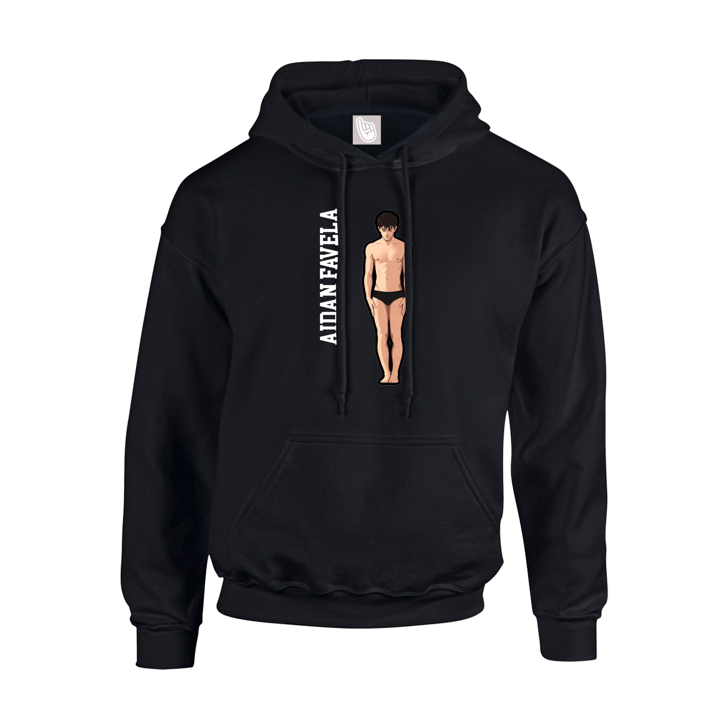 Youth Hoodie — Name Vertical in Black
