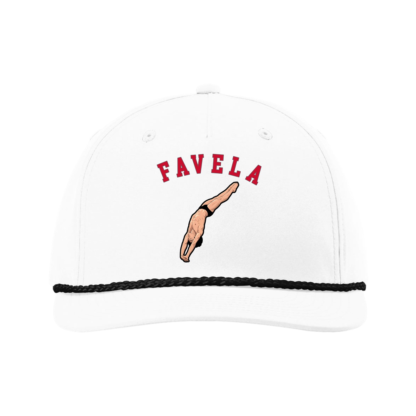 Five-Panel Classic Rope Cap — Shirsey Arch in White