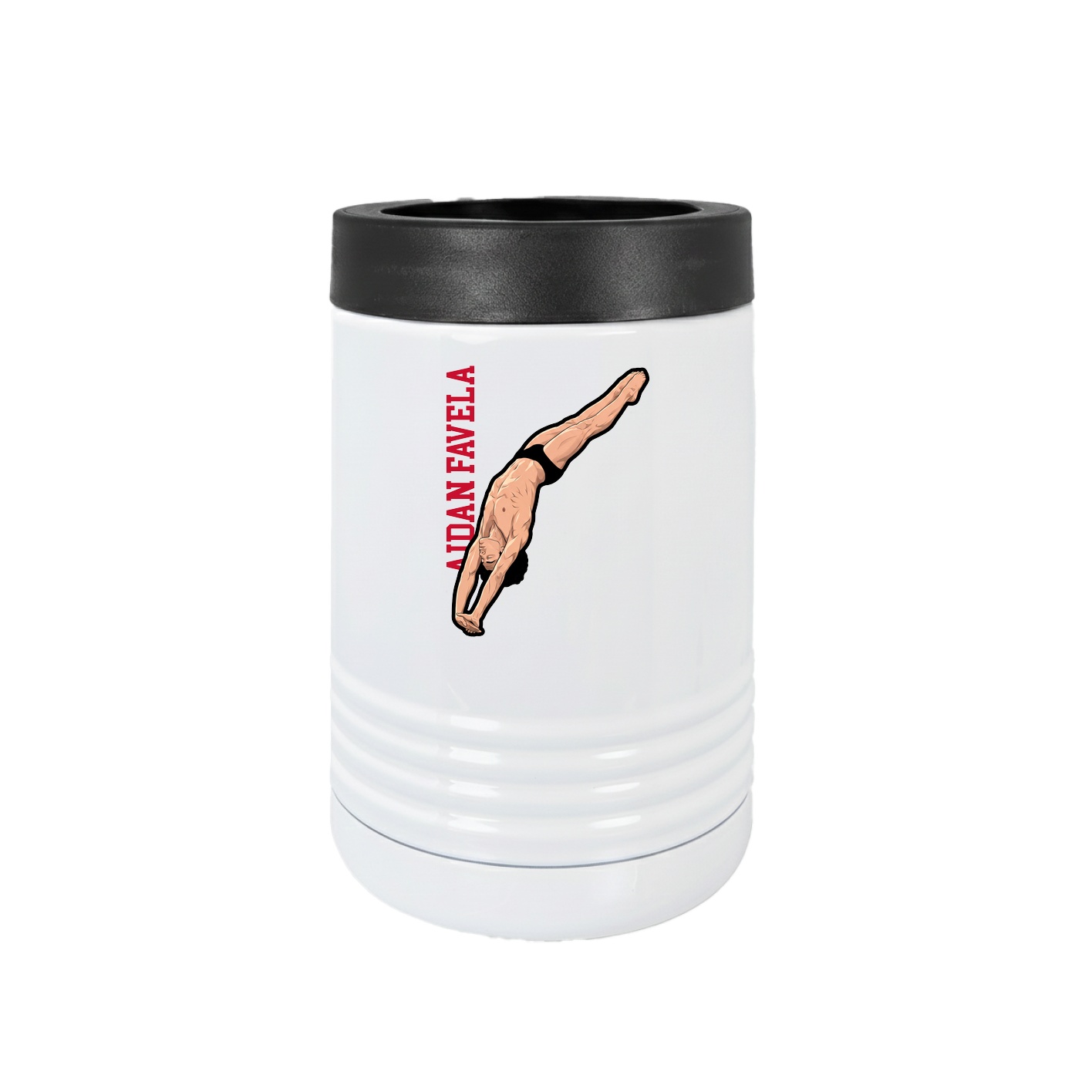 Beverage Holder — Name Vertical in White