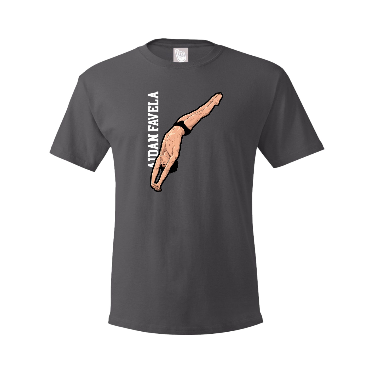 Tee — Name Vertical in Grey